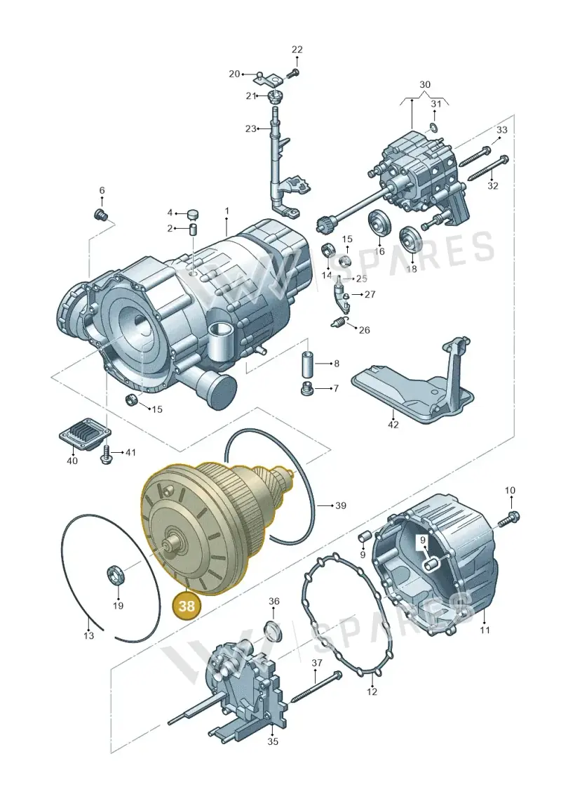 0AW323911C — Audi A5 Cabrio 2.0 (2008-2012) diagram 620321600, position 38