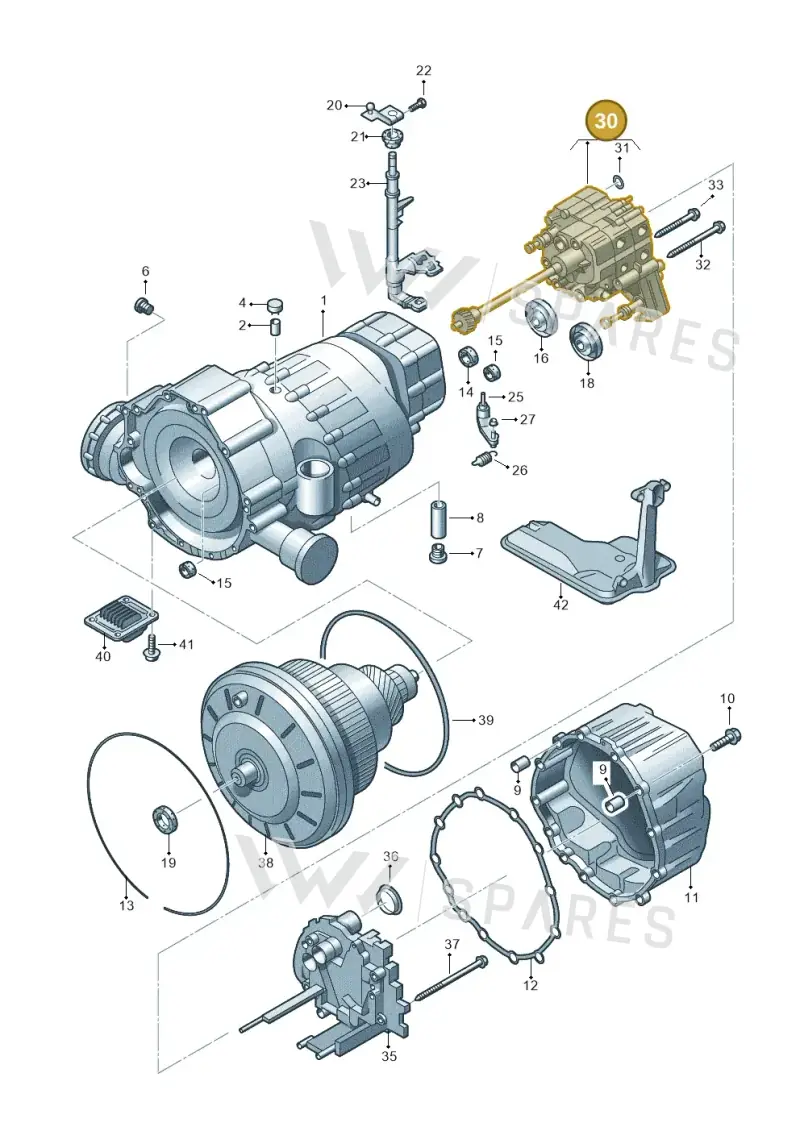 0AW325031S — Audi A5 Cabrio 2.0 (2008-2012) diagram 620321600, position 30