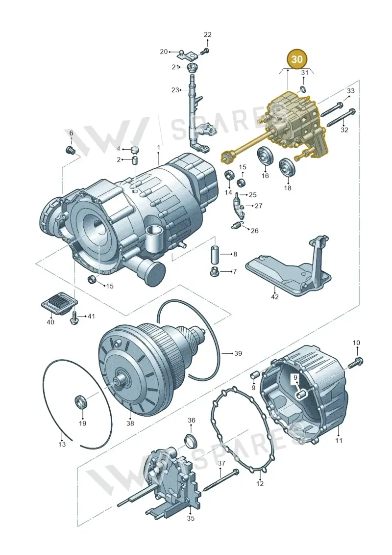 0AW325031T — Audi A5 Cabrio 2.0 (2008-2012) diagram 620321600, position 30