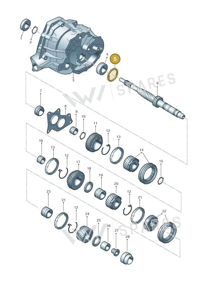 0B1311187B — Audi A4L 2.0 (2008-2012) diagram 647311550, position 5