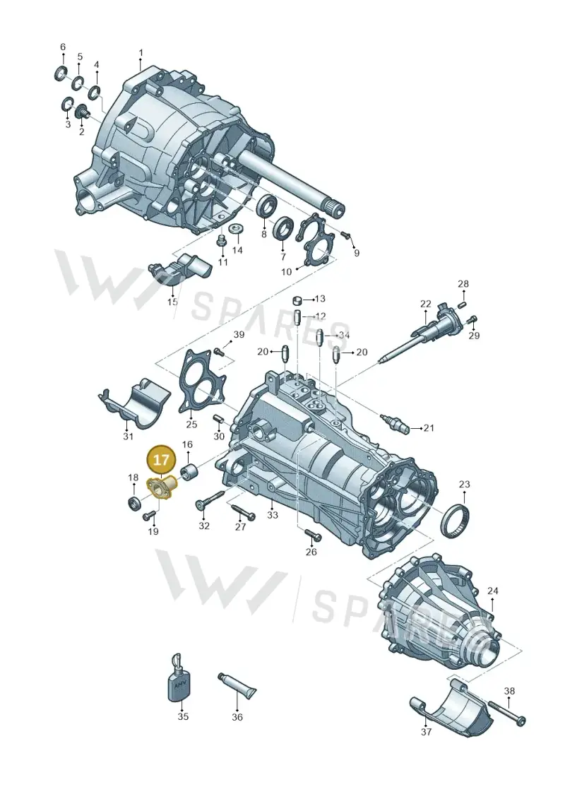 0B4301459B — Audi A5 Sportback (2011-2017) diagram 636301750, position 17