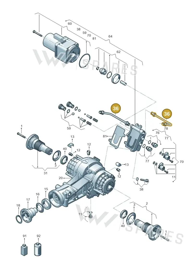 0BE598077 — Audi A8L qu. 3.0 TDI (2013-2018) diagram 636525250, position 36