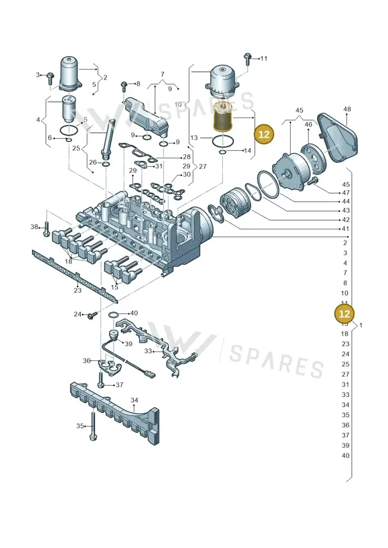 0CK325121D — Audi A5 Limousine (2024-2025) diagram 849325100, position 12