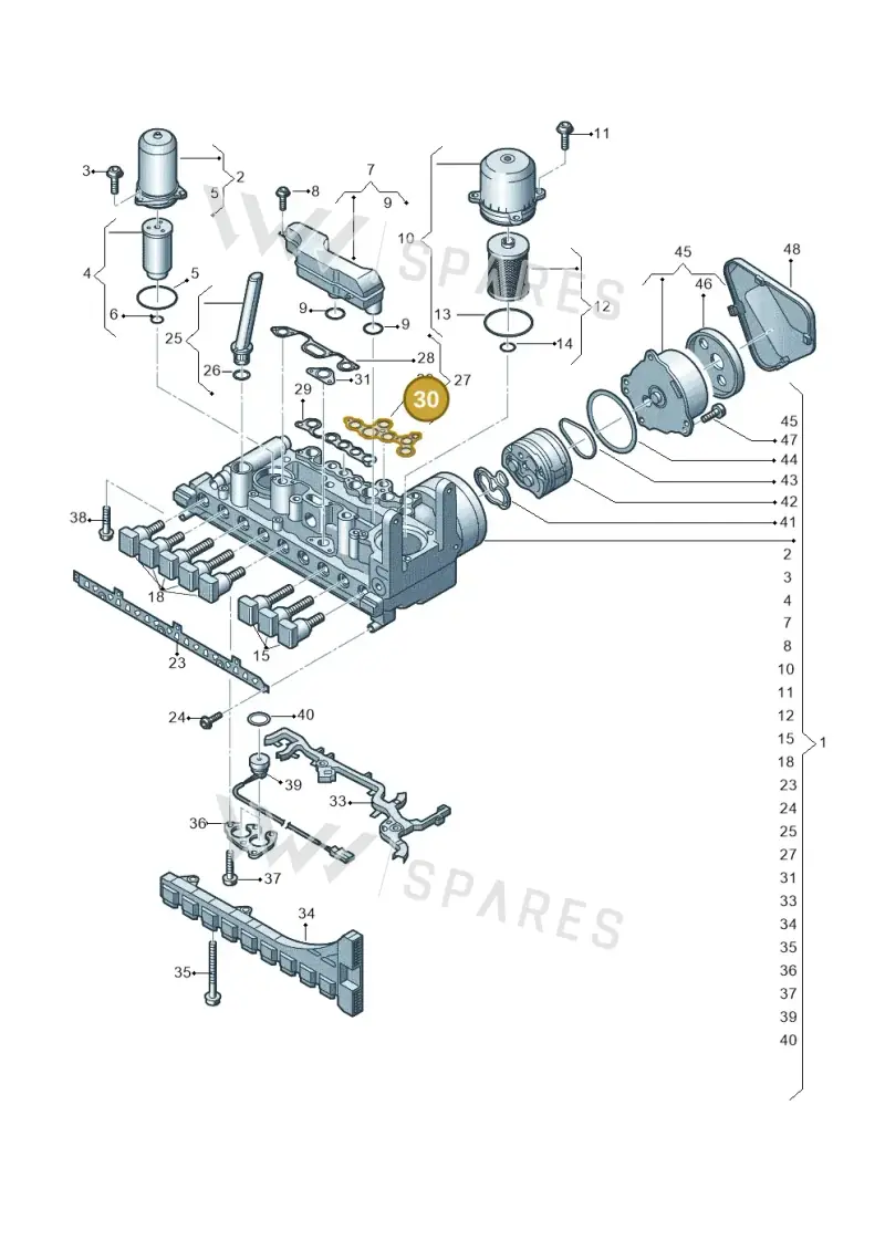 0CK325443 — Audi A5 Limo 2.0 (2024-) diagram 849325100, position 30