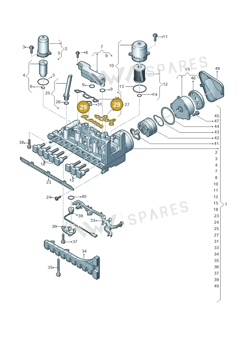 0CK325445 — Audi A5 Limo 2.0 (2024-) diagram 849325100, position 29