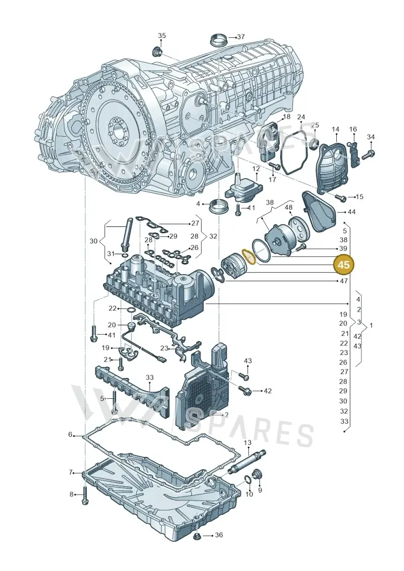 0CK325449 — Audi A6 1.8 (2015-2019) diagram 717325810, position 45