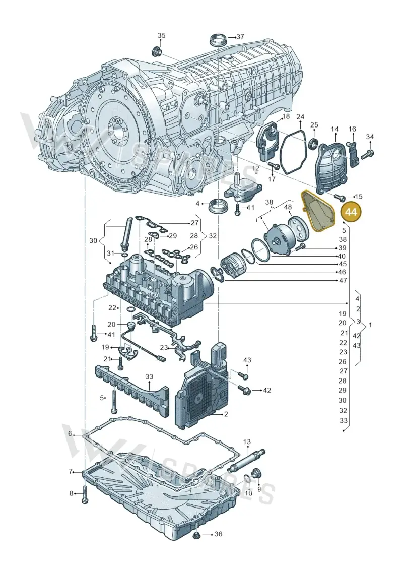 0CK927388 — Audi A6 1.8 (2015-2019) diagram 717325810, position 44