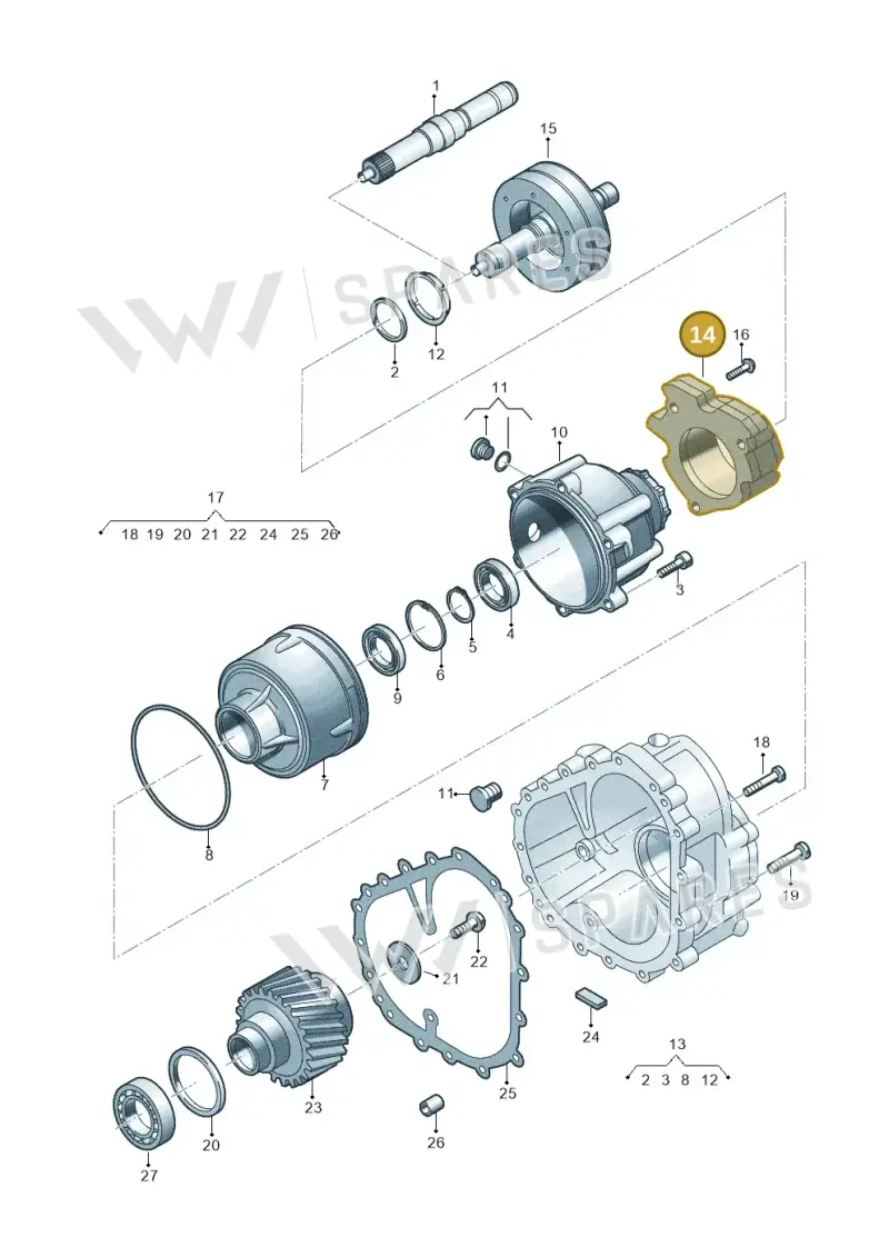 0D5301307 — Audi Q8 Quattro 3,0 (2018-) diagram 696409900, position 14