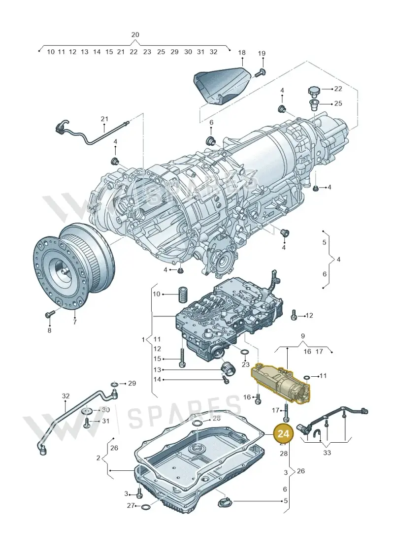 0D5321465 — Audi RS4 Avant (2017-) diagram 438325800, position 24