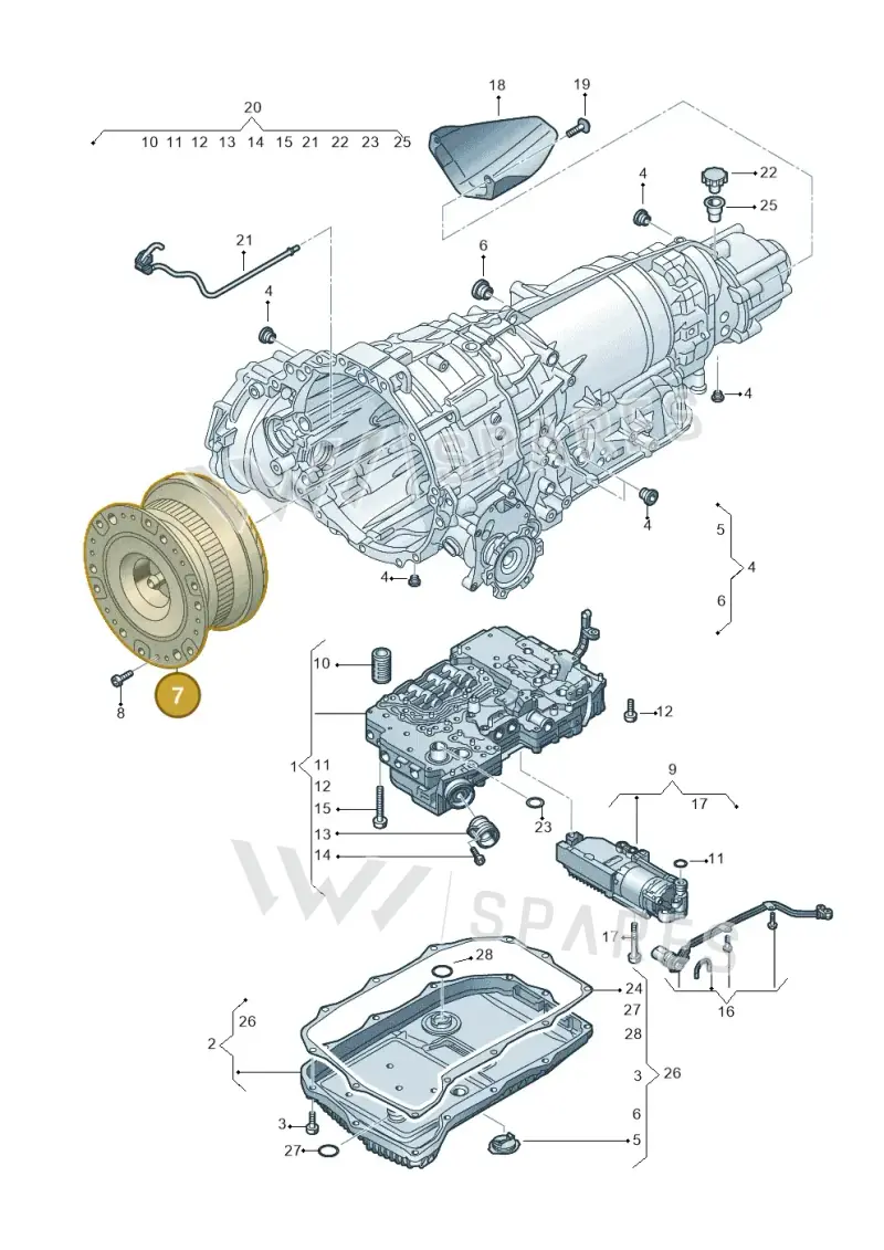 0D5323571A — Audi A6 2.0 (2018-) diagram 838325800, position 7