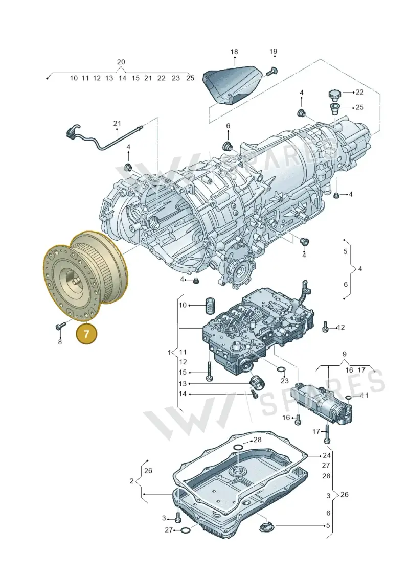 0D5323571A — Audi A4 2.0 (2015-2019) diagram 849325900, position 7