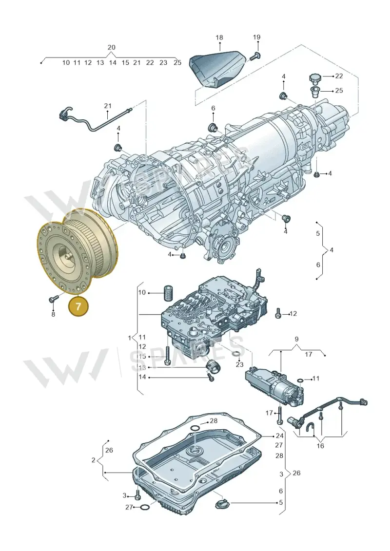 0D5323571B — Audi A8L (2017-2022) diagram 838325800, position 7