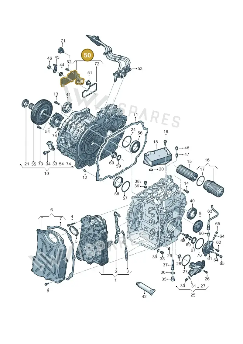 0EC901109C — Audi A3 Sportback (2016-2020) diagram 745321670, position 50