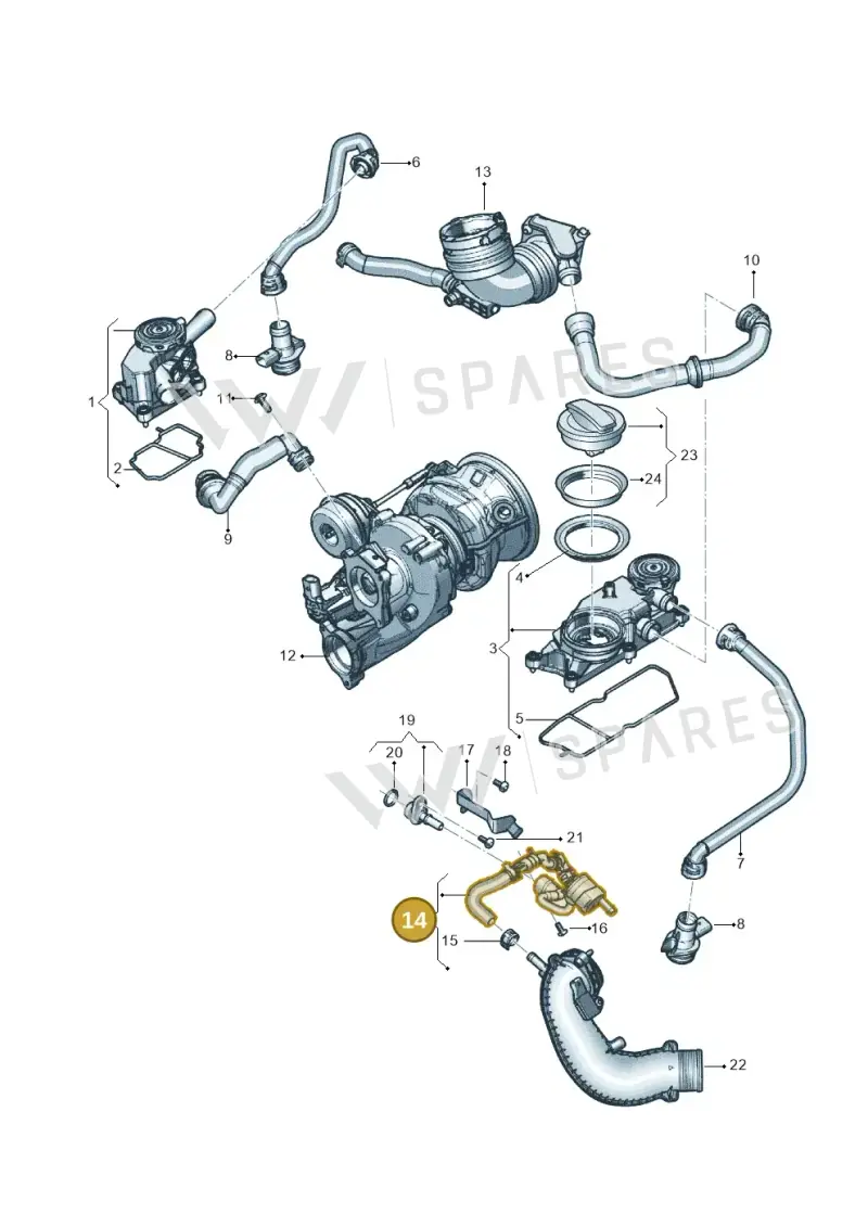 0P2103217A — Audi RS6 Avant (2019-) diagram 838103048, position 14