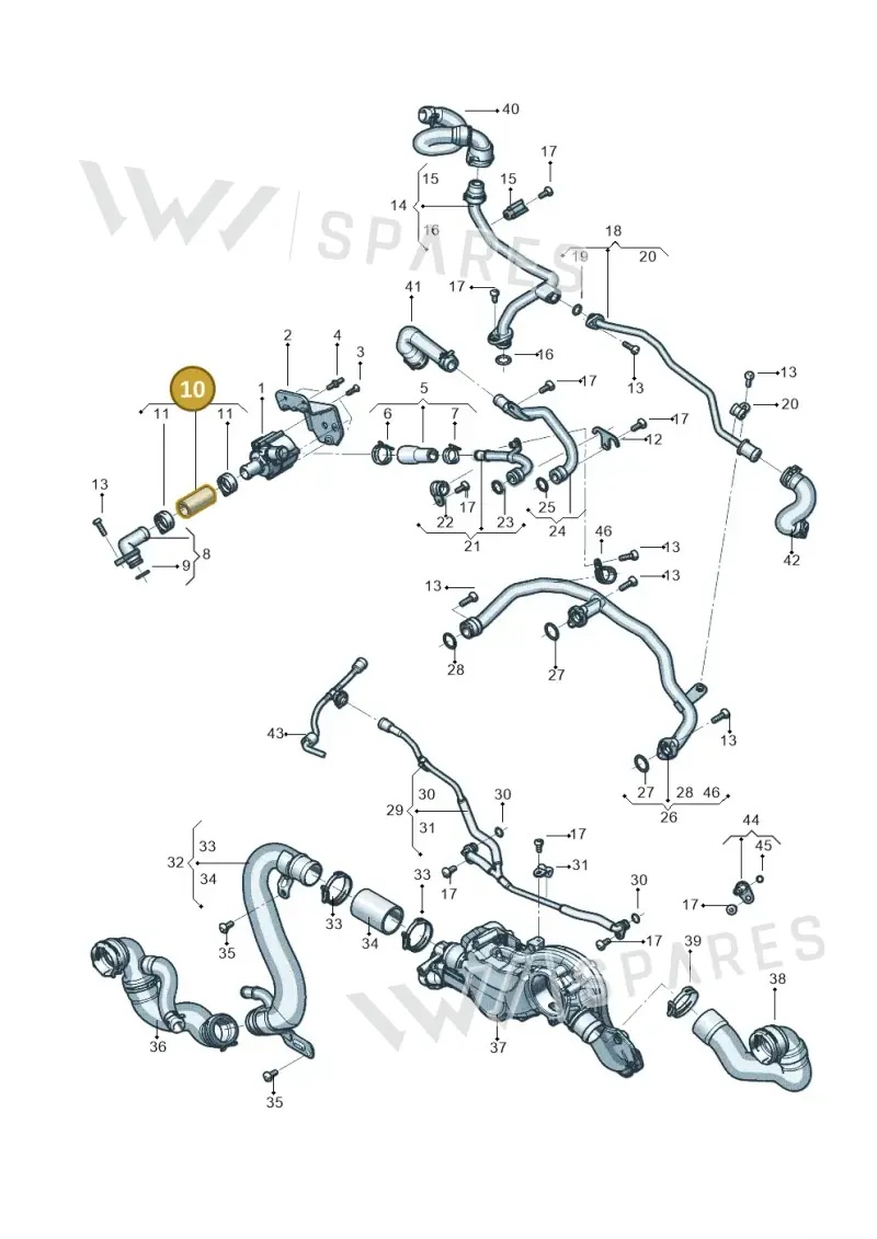 0P2121052 — Audi Q8 Quattro 3,0 (2018-) diagram 819121014, position 10