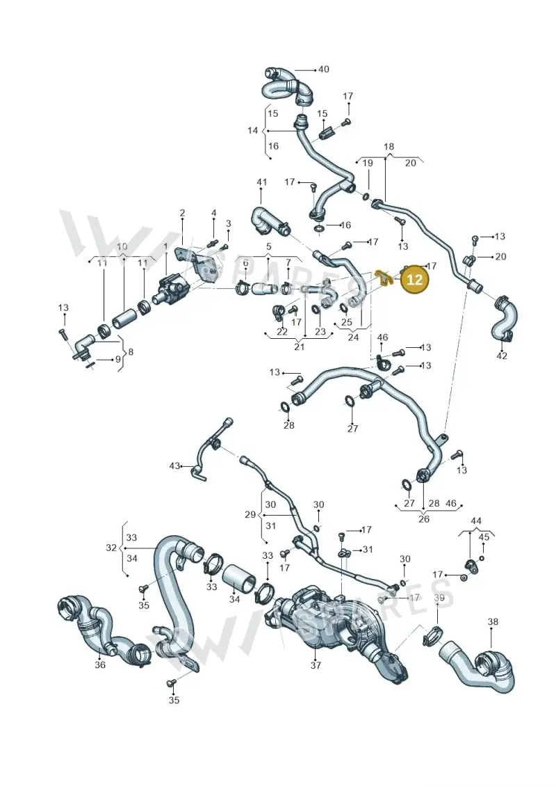 0P2121077 — Audi Q8 Quattro 3,0 (2018-) diagram 819121014, position 12