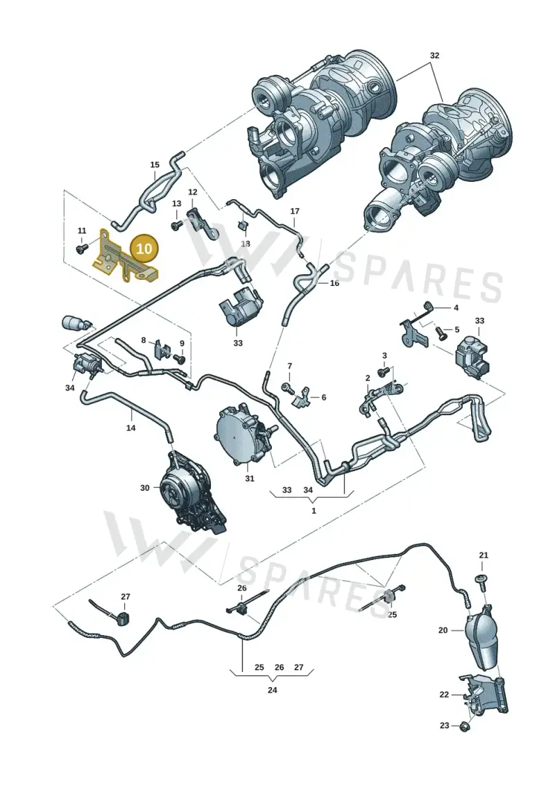 0P2130401A — Audi RS6 Avant (2019-) diagram 537133082, position 10