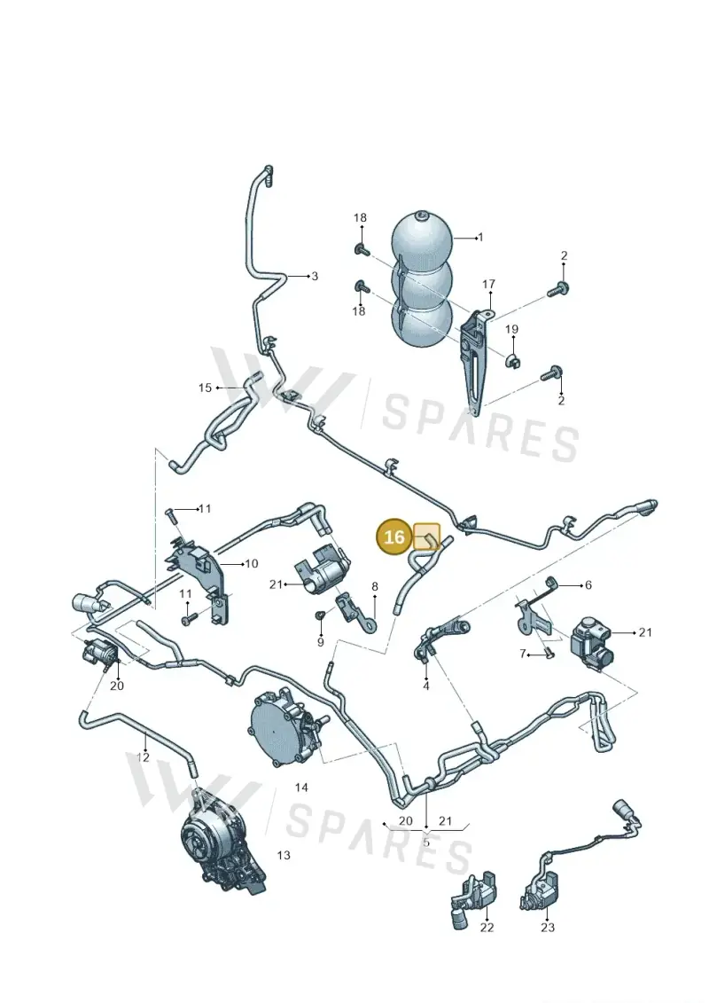 0P2131611J — Audi RS Q8 Quattro (2019-) diagram 819133900, position 16