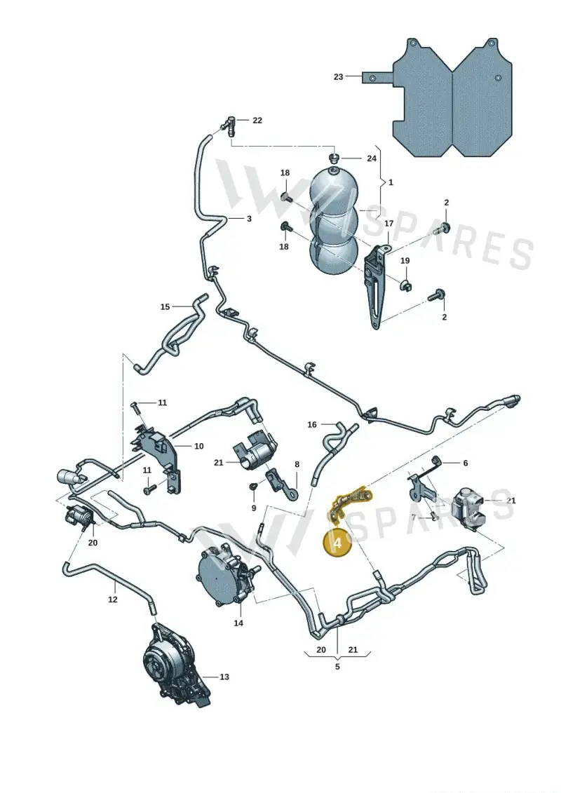 0P2133167C — Audi A8L (2017-2022) diagram 838133082, position 4