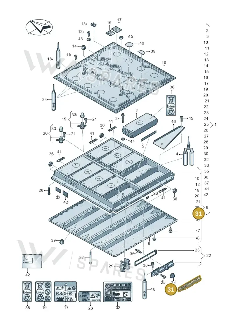 0Z1000100 — Audi Q4 Sportback (2021-2022) diagram 055915050, position 31