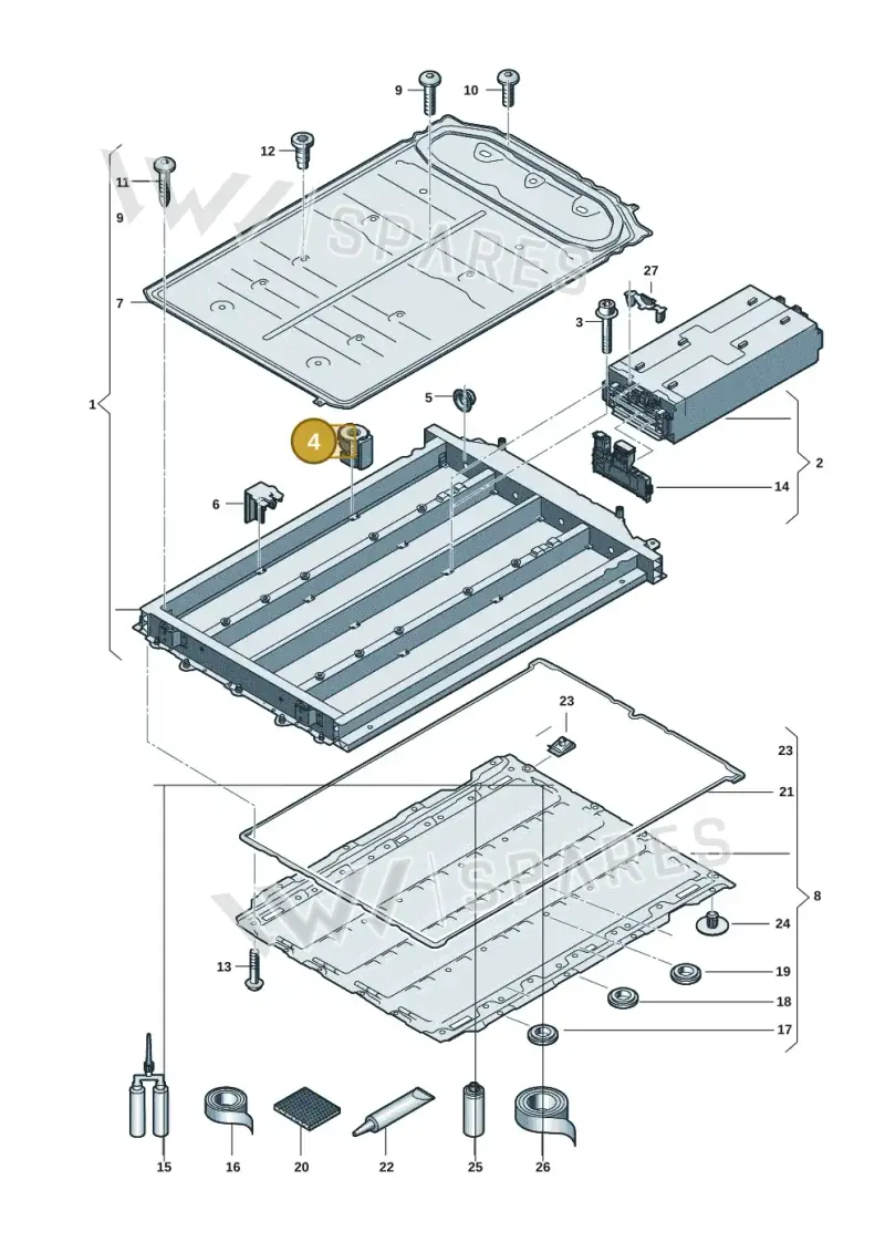 0Z3915449D — Audi Q6 e-tron (2023-2025) diagram f5s915550, position 4
