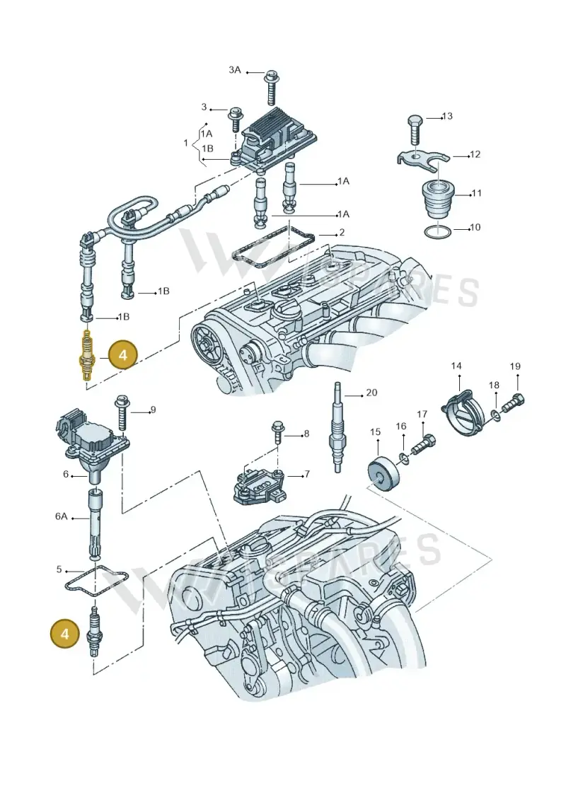101000033AG — Audi A4/S4 Cabrio./qu. (2002-2006) diagram 157905100, position 4