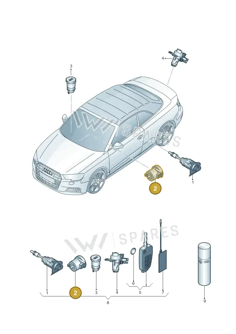 107905855CF — Audi A3 Cabrio (2016-2020) diagram 891837100, position 2