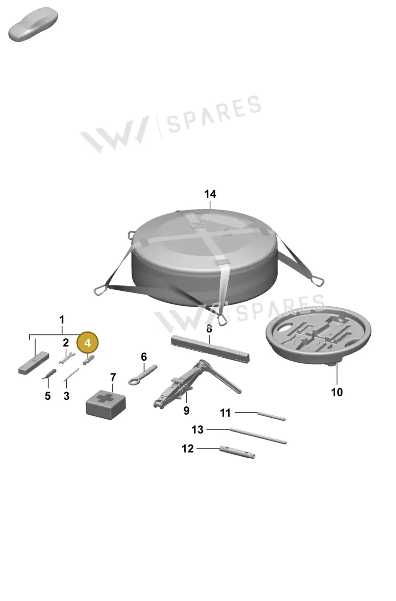 111012287 — Porsche Taycan Sport Turismo (2023-2025) diagram p64001000, position 4