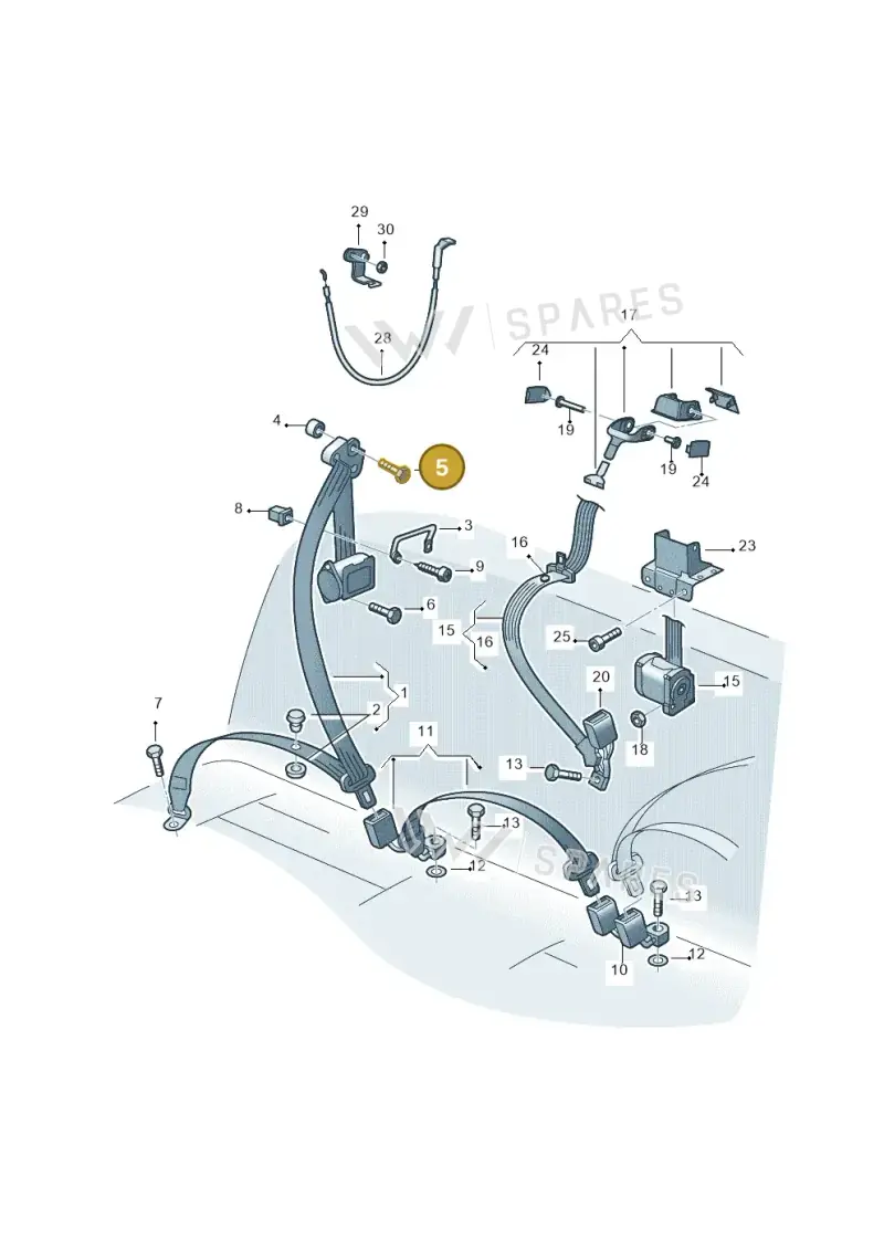 111857793E — Audi A3/S3/QUATTRO (2000-2003) diagram 201857700, position 5