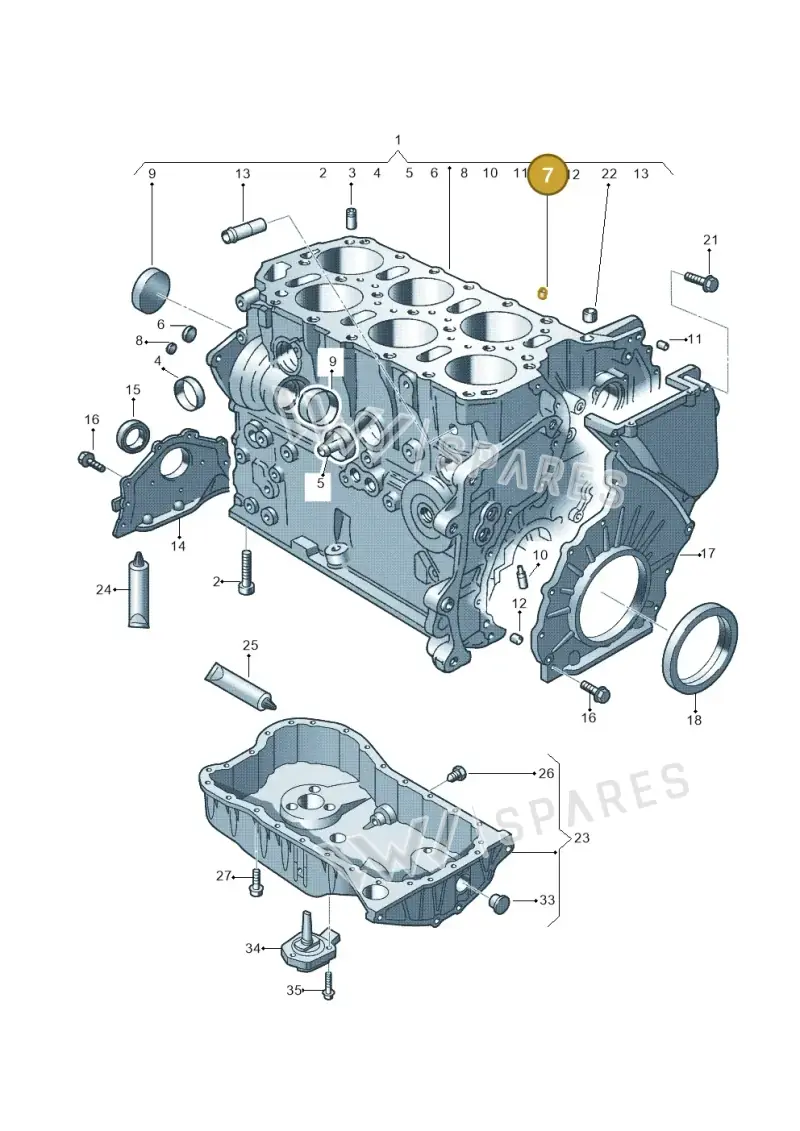 113101115A — Audi A3 Sportback (2008-2013) diagram 278103200, position 7