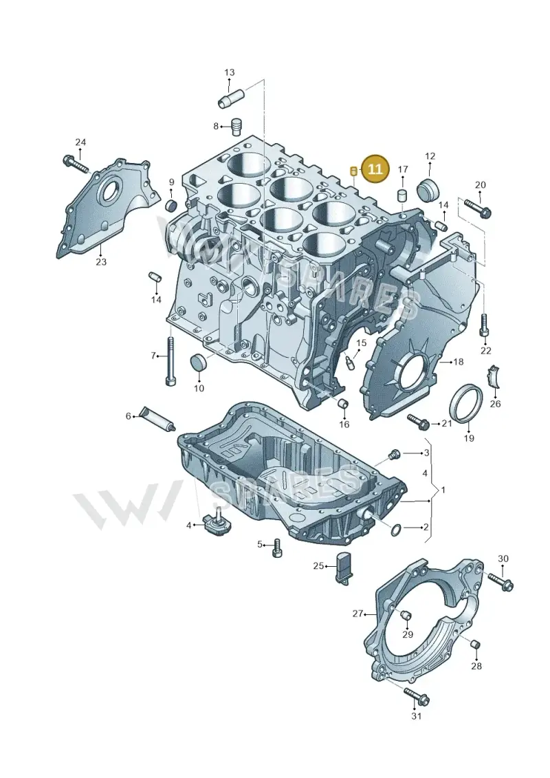 113101115A — Audi Q7 qu. 3.0 TDI (2009-2015) diagram 460103300, position 11