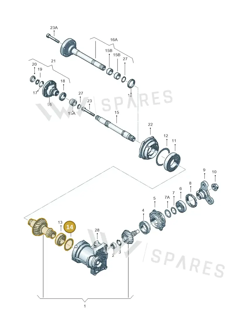 113517201A — Audi A3/S3/QUATTRO (2000-2003) diagram 194409460, position 14