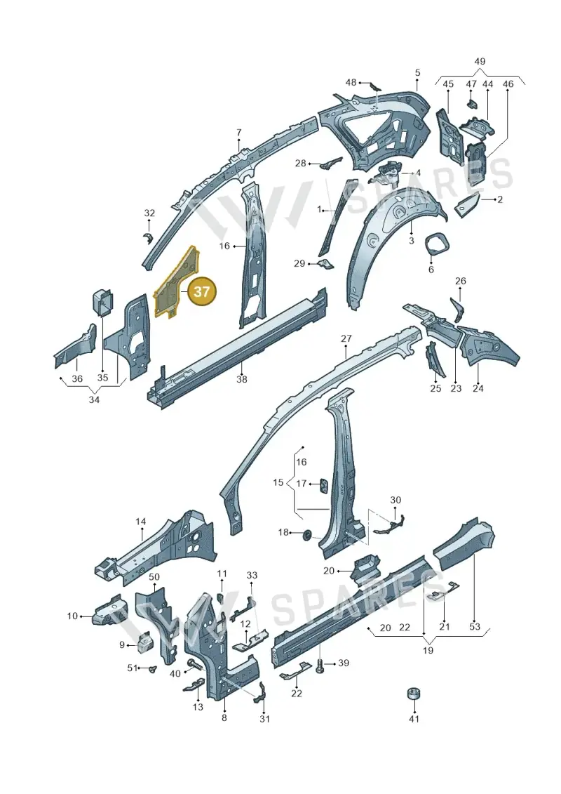 11A802442 — Audi Q4 Sportback (2021-2022) diagram 89a809010, position 37