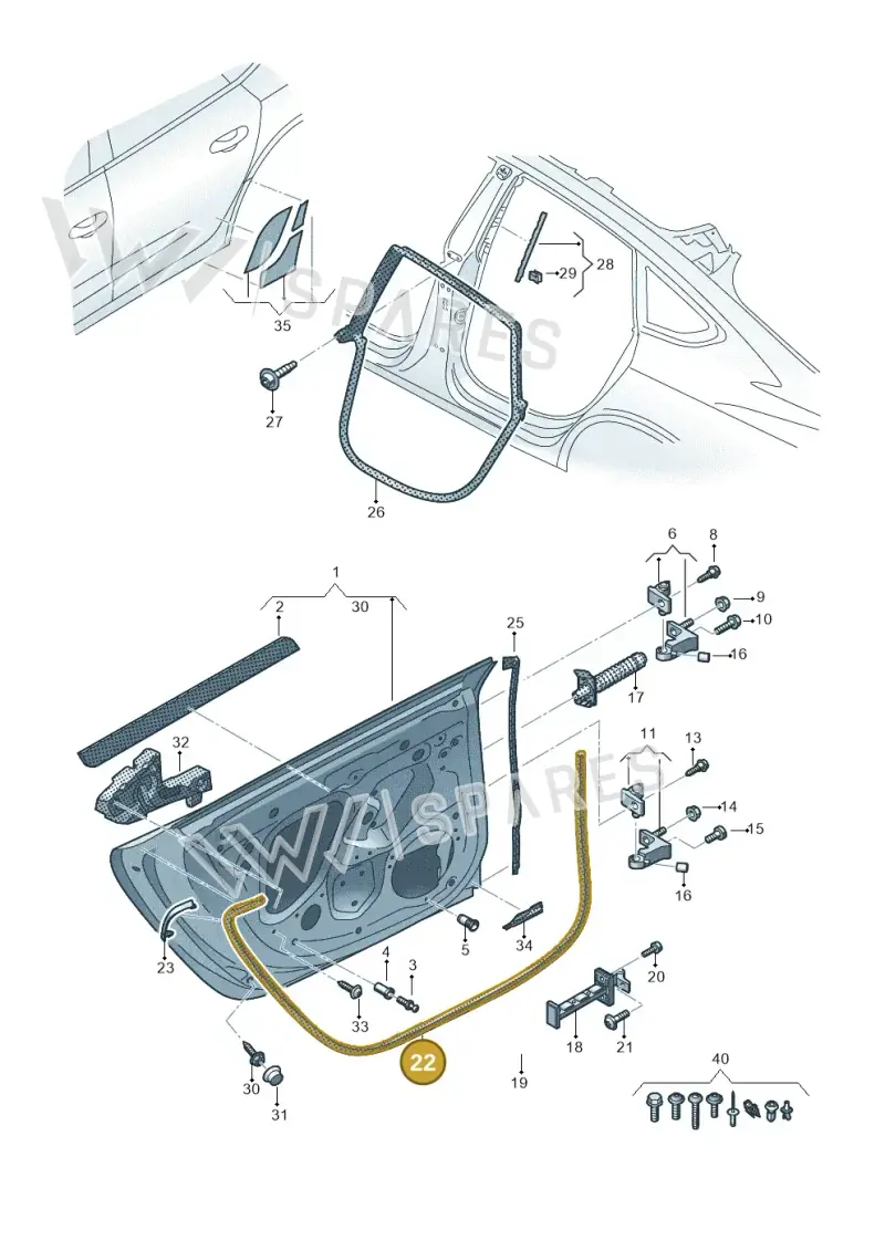 11A837701A — Audi RS7 Sportback (2019-) diagram 435833100, position 22