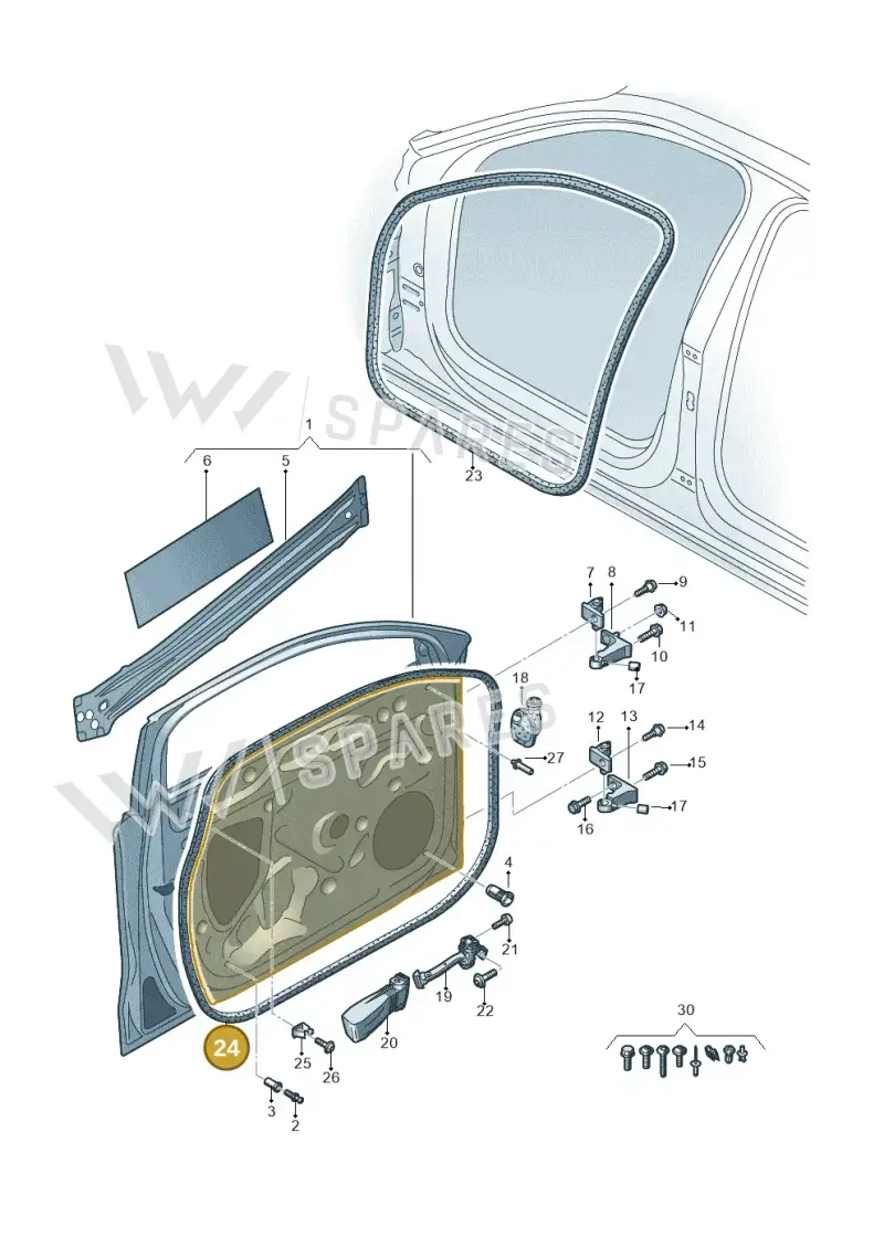 11A837701A — Audi A3 Sportback (2019-2021) diagram 596831010, position 24