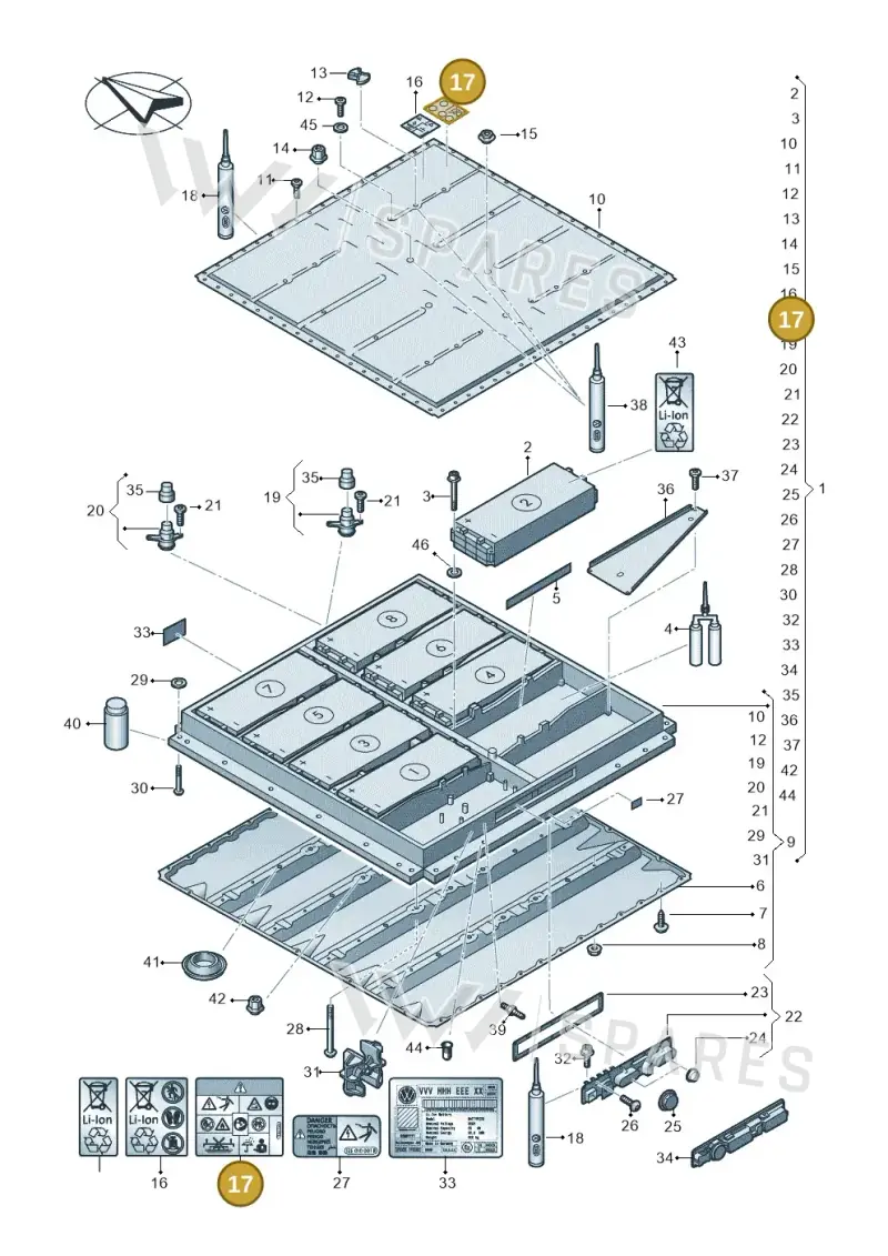 12E010006AA — Audi Q4 Sportback (2021-2022) diagram 052915050, position 17