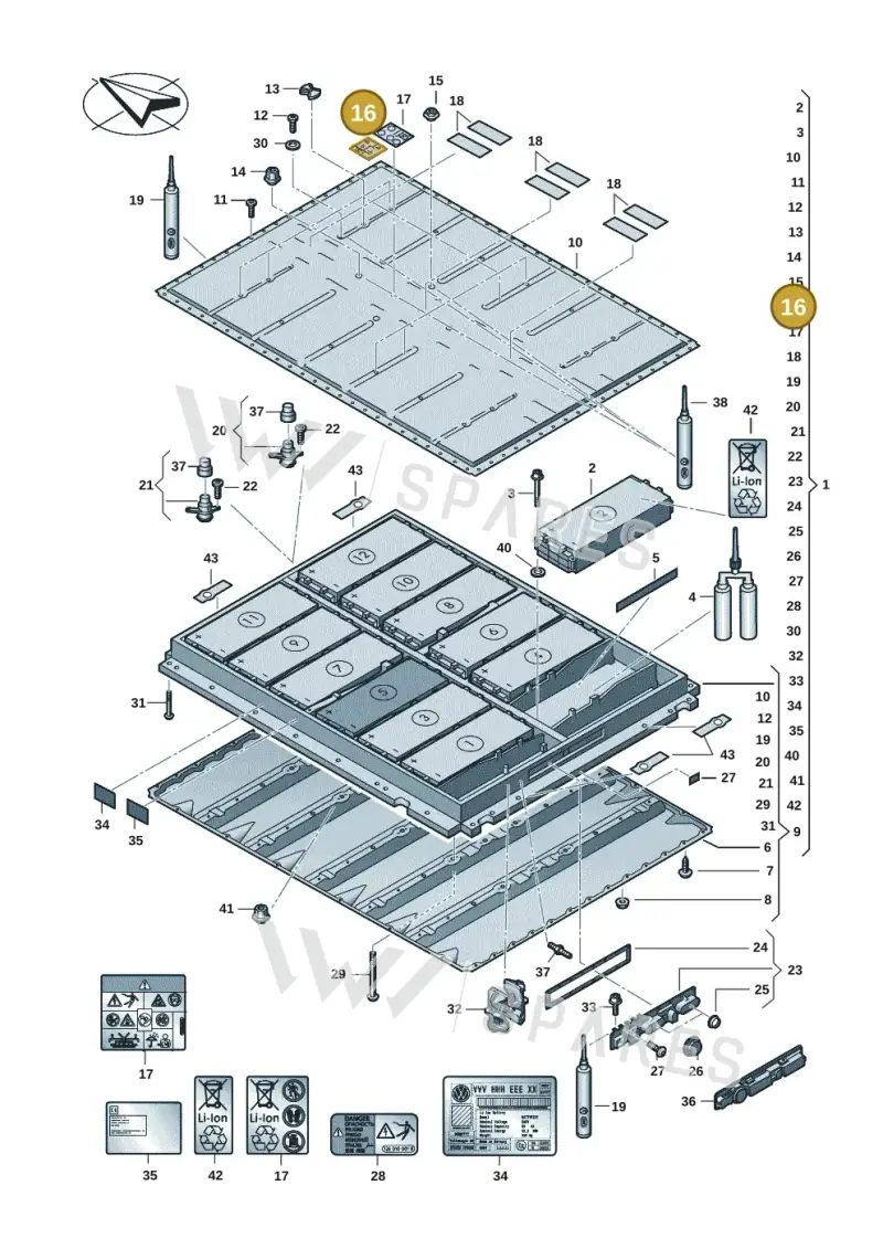 12E010006AA — Audi Q4 Sportback (2021-2022) diagram 082915052, position 16