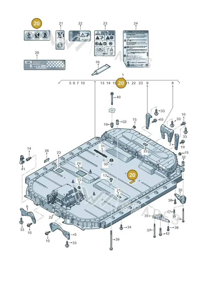 12E010849F — Audi Q8 e-tron (2018-2020) diagram 586915500, position 20