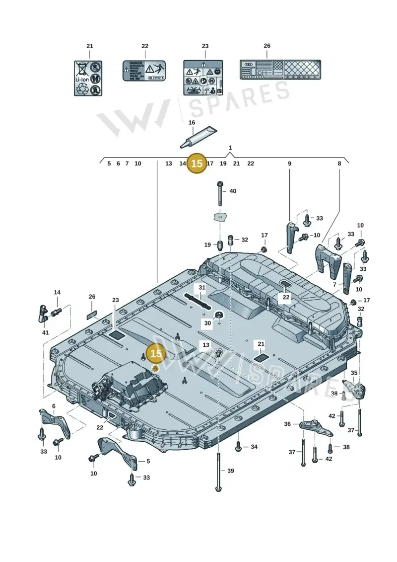 12E998754 — Audi Q8 e-tron (2018-2020) diagram 586915501, position 15