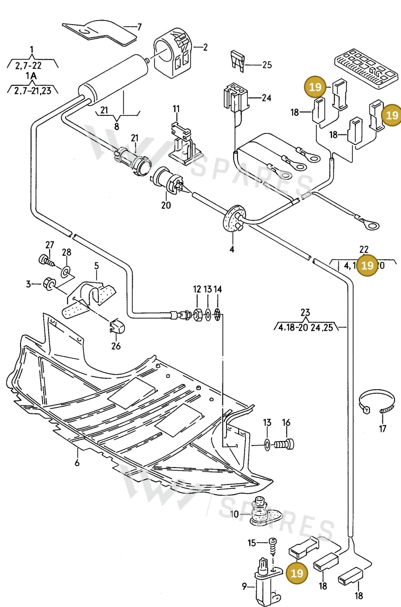 161971976A — Audi Coupe quattro/3   96 (1995-1995) diagram 123907350, position 19