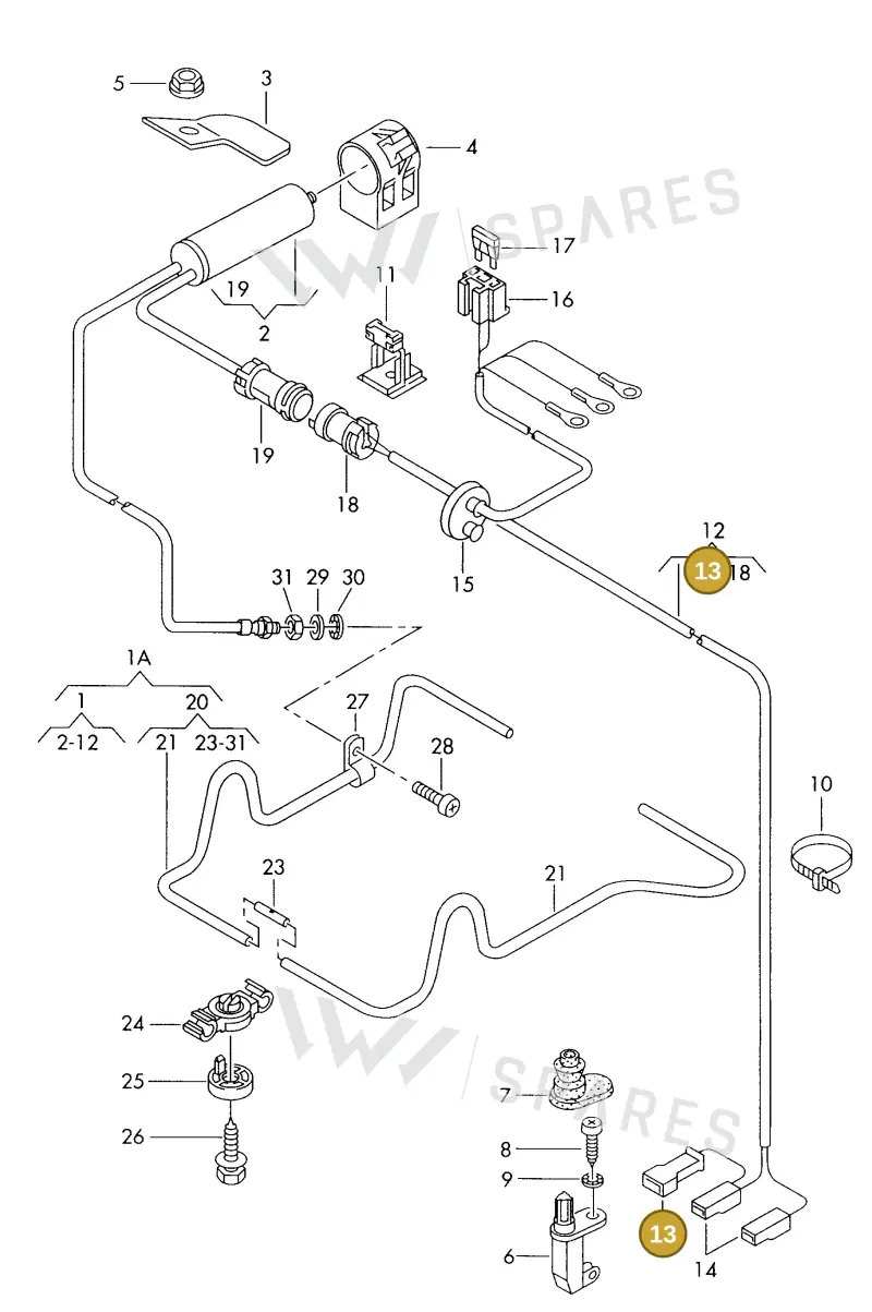 161971976A — Audi A6/S6/Wg.qu.F>4A (1996-1997) diagram 175907350, position 13