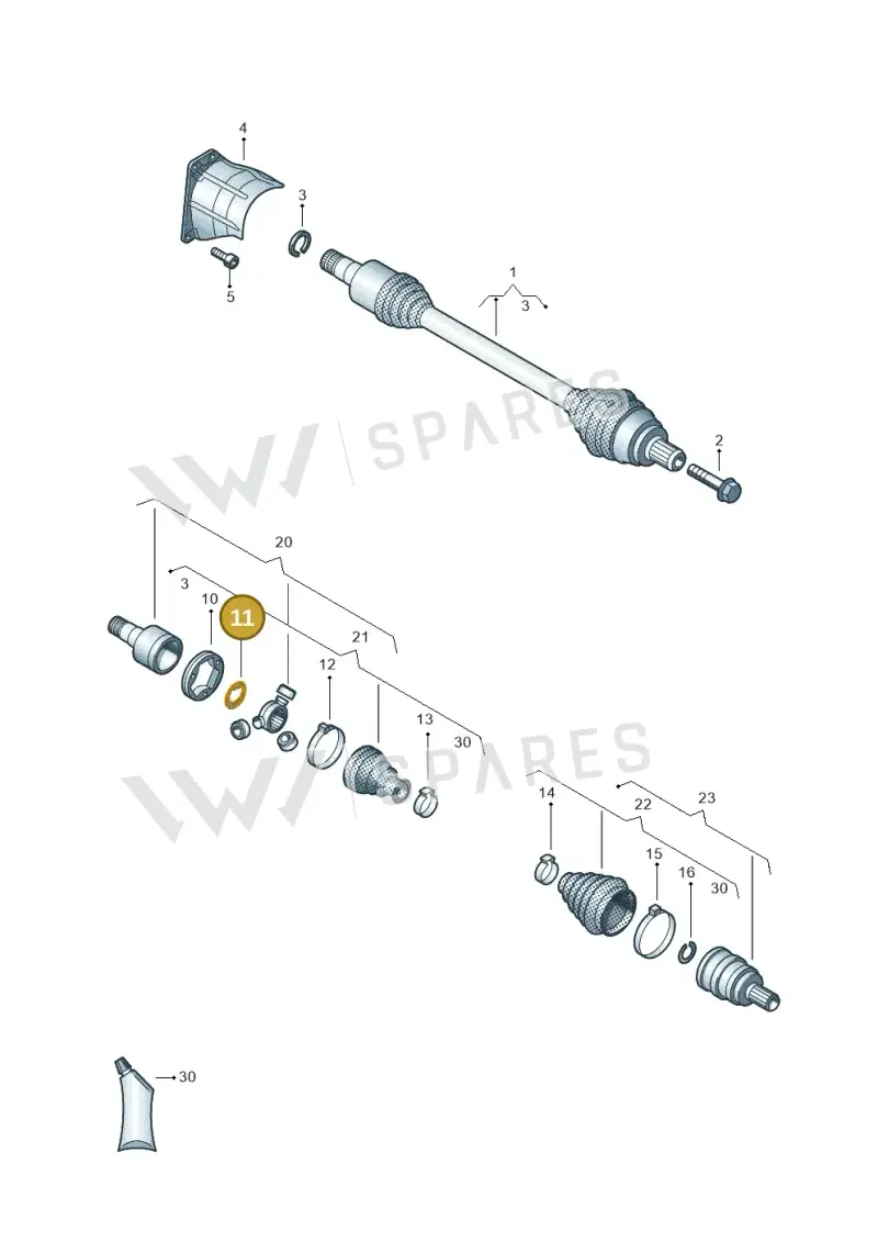 180407297 — Audi A3 Limousine 2.0 (2015-2016) diagram 460407600, position 11