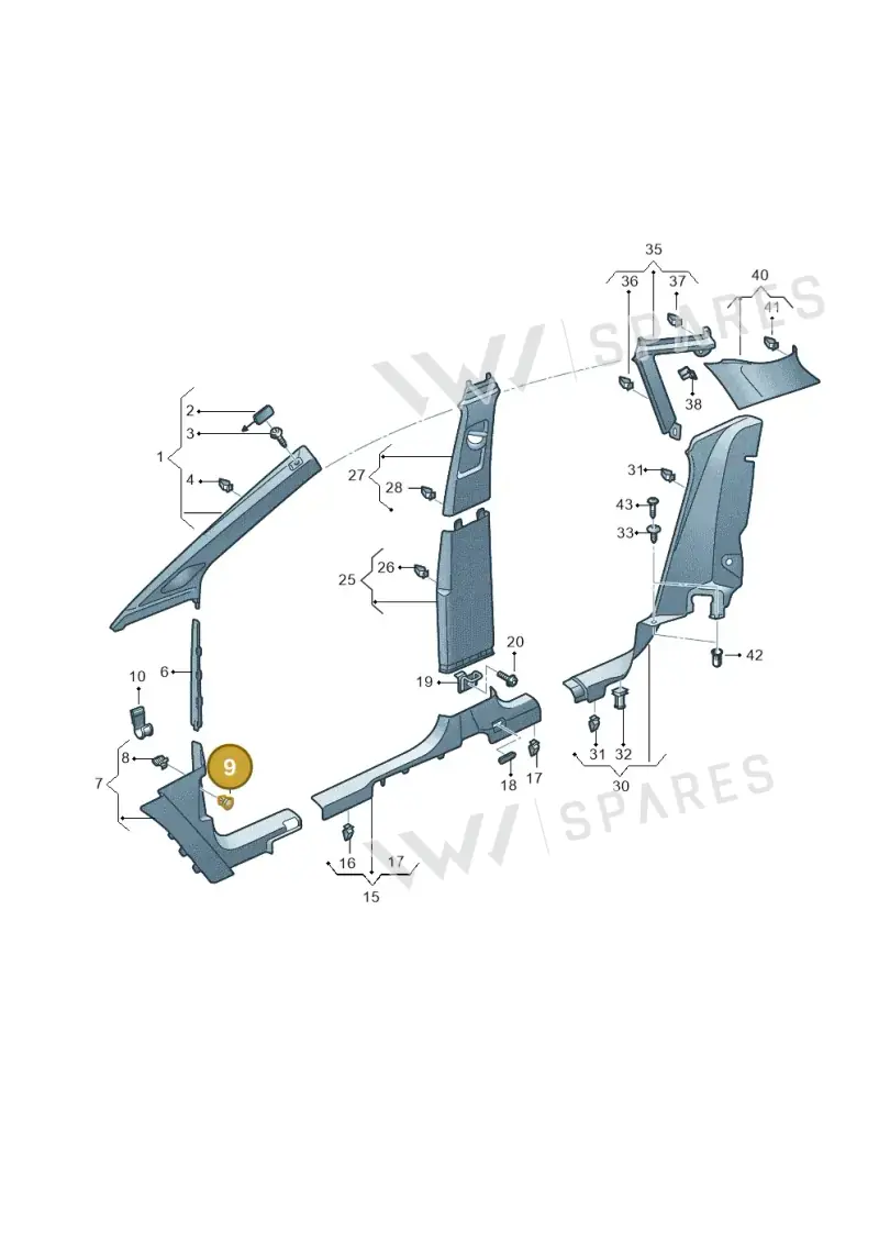 1C0867207 — Audi Q4 Sportback (2021-2022) diagram 89a867650, position 9