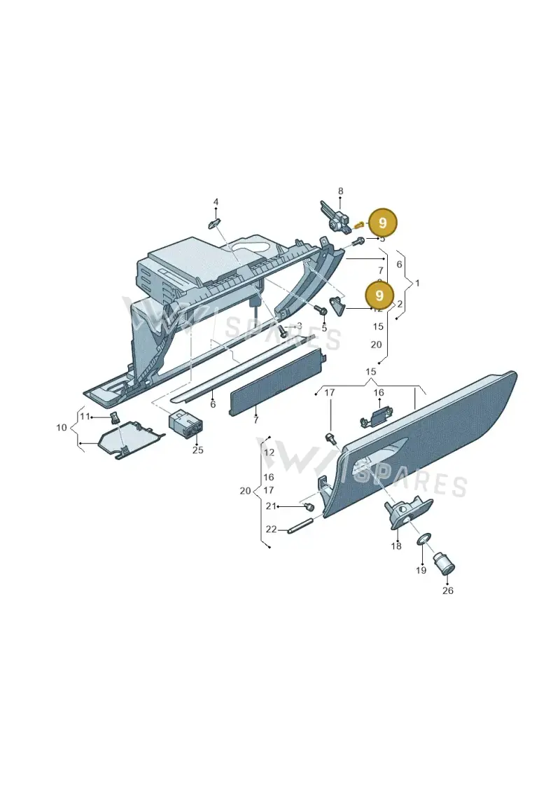 1C1880802 — Audi RS3 Limousine (2017-2020) diagram 890857200, position 9