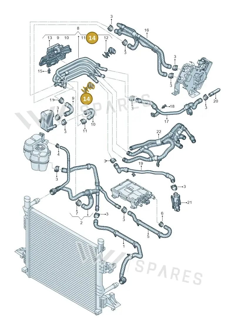 1EA121613B — Audi Q4 Sportback (2021-2022) diagram 10a121230, position 14