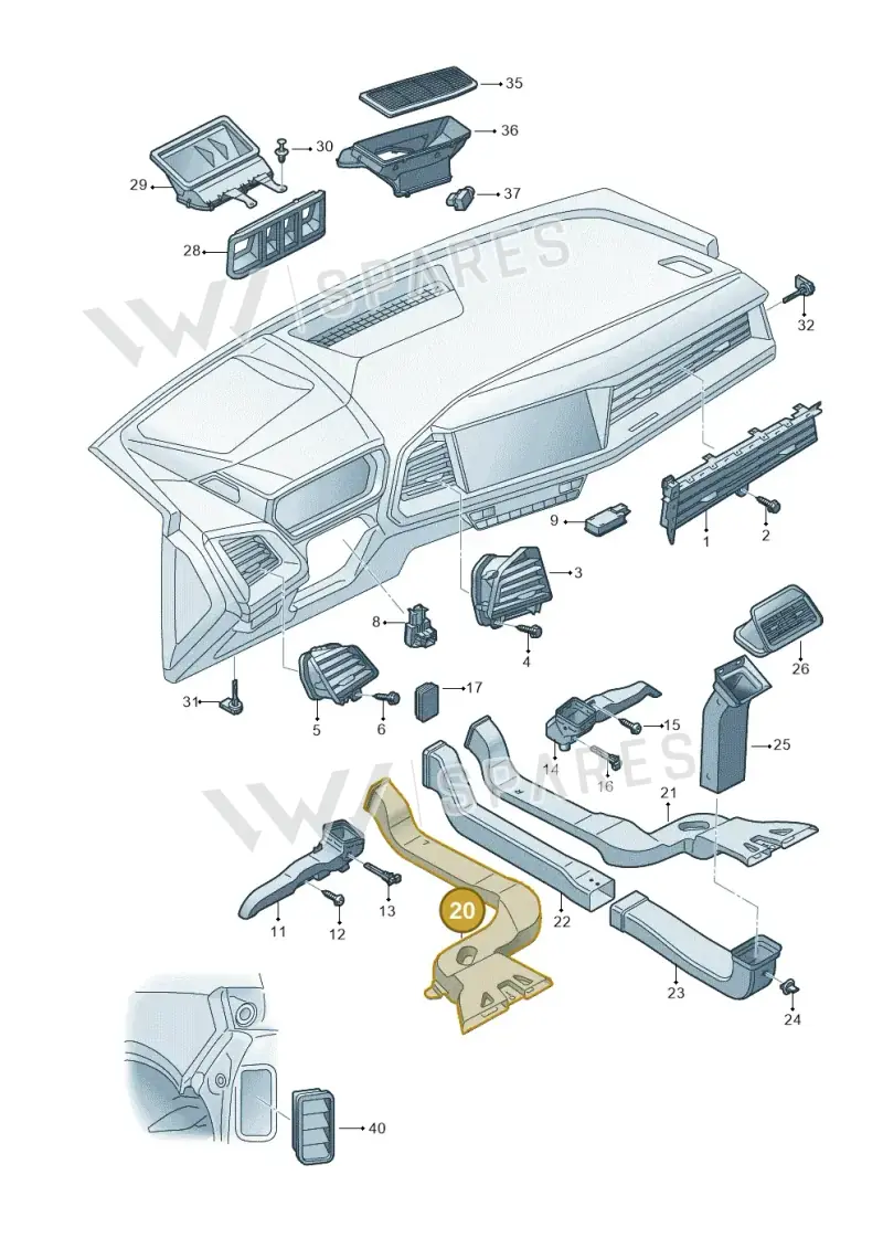 1EA819801 — Audi Q4 Sportback (2021-2022) diagram 89a819100, position 20