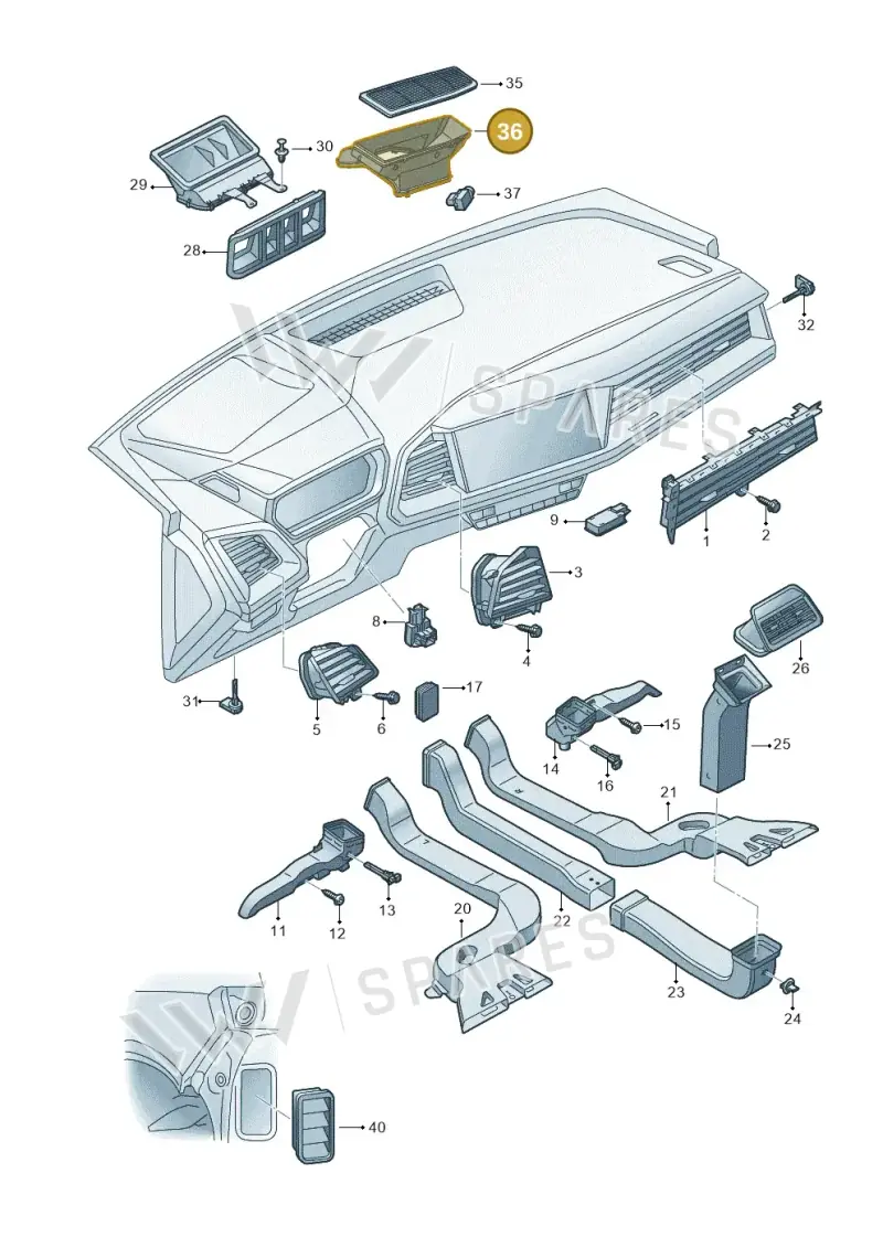 1EB815479B — Audi Q4 Sportback (2021-2022) diagram 89a819100, position 36