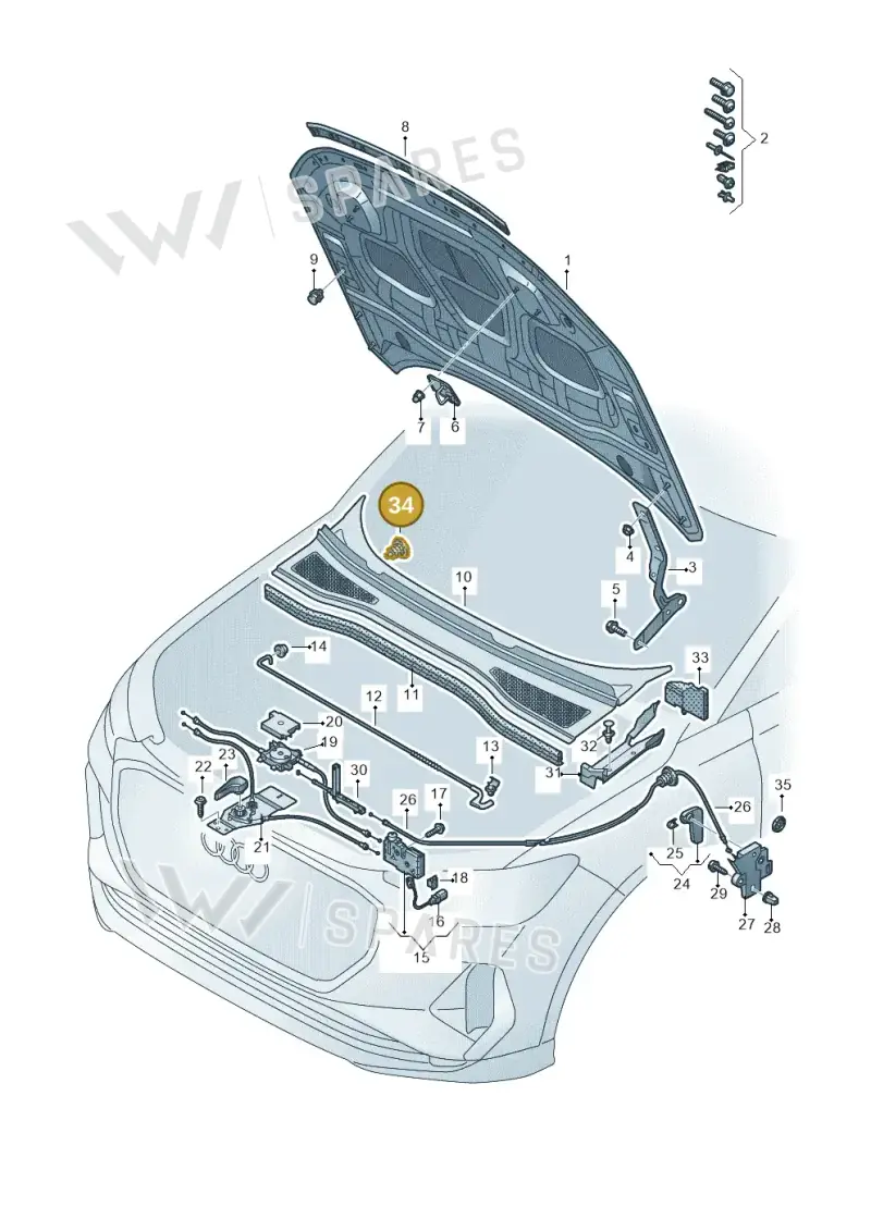 1H0877294 — Audi Q4 Sportback (2021-2022) diagram 89a823000, position 34