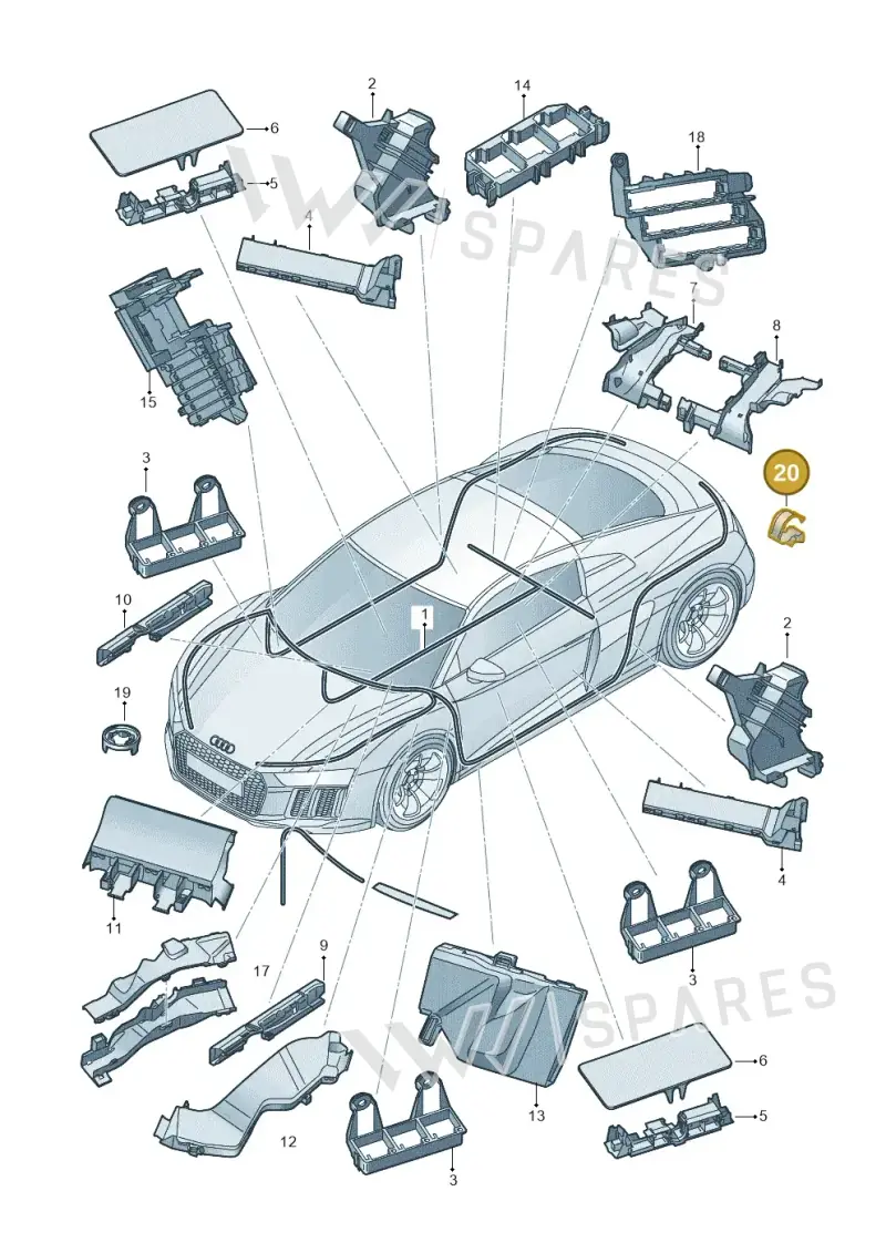 1H0955846 — Audi R8 Spyder (2015-2024) diagram 872971800, position 20