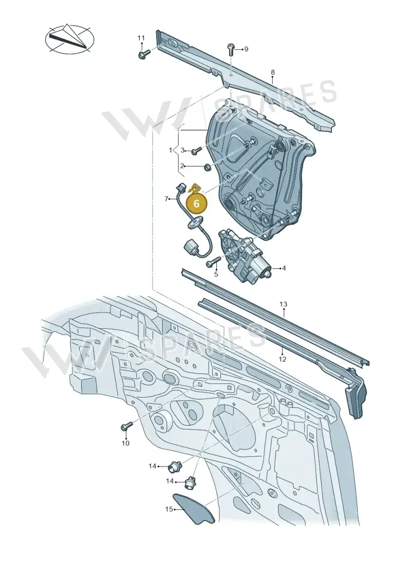1H0971787 — Audi A5 Cabrio 2.0 (2016-2018) diagram 848839600, position 6